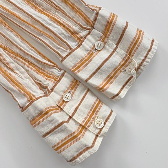 Helmut Lang Striped Popover Tunic Top Size Small Cotton Silk Lagenlook Vacation - Picture 5 of 11